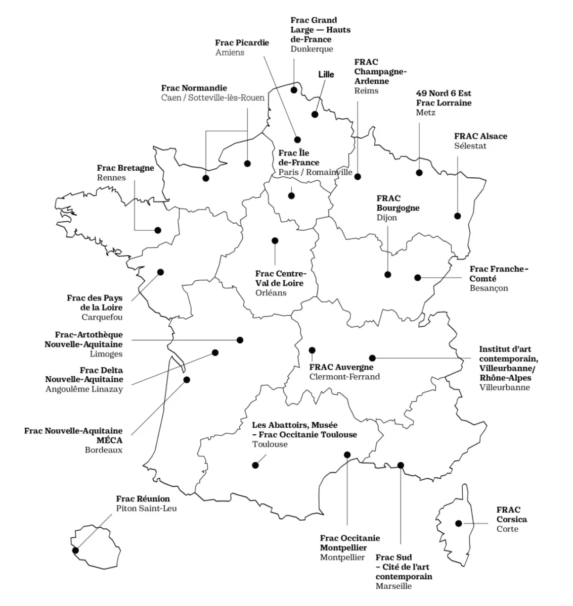 Carte des FRAC